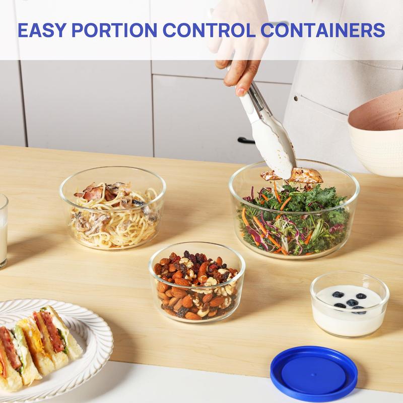 Stackable Glass Food Storage Set for Kitchen